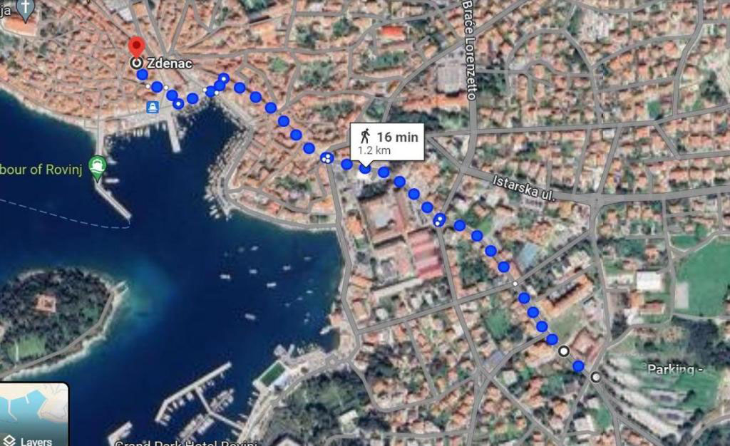 Percorso dal parcheggio all'appartamento